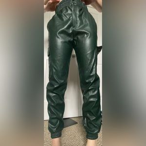 Dark green fo-leather pants